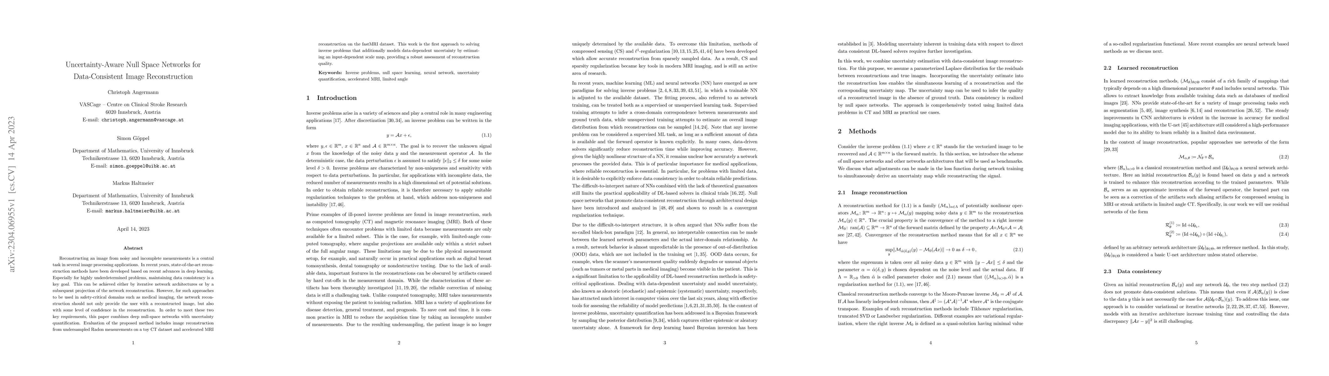 Thumbnail for Uncertainty-Aware Null Space Networks for Data-Consistent Image
  Reconstruction