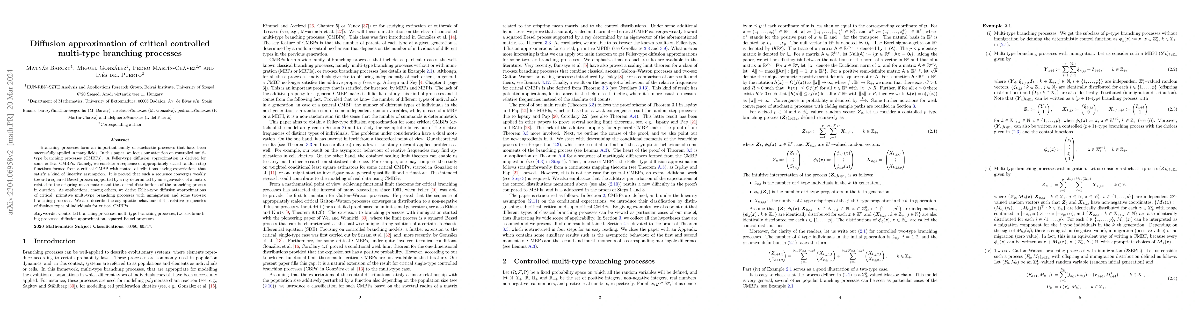 Thumbnail for Diffusion approximation of critical controlled multi-type branching
  processes