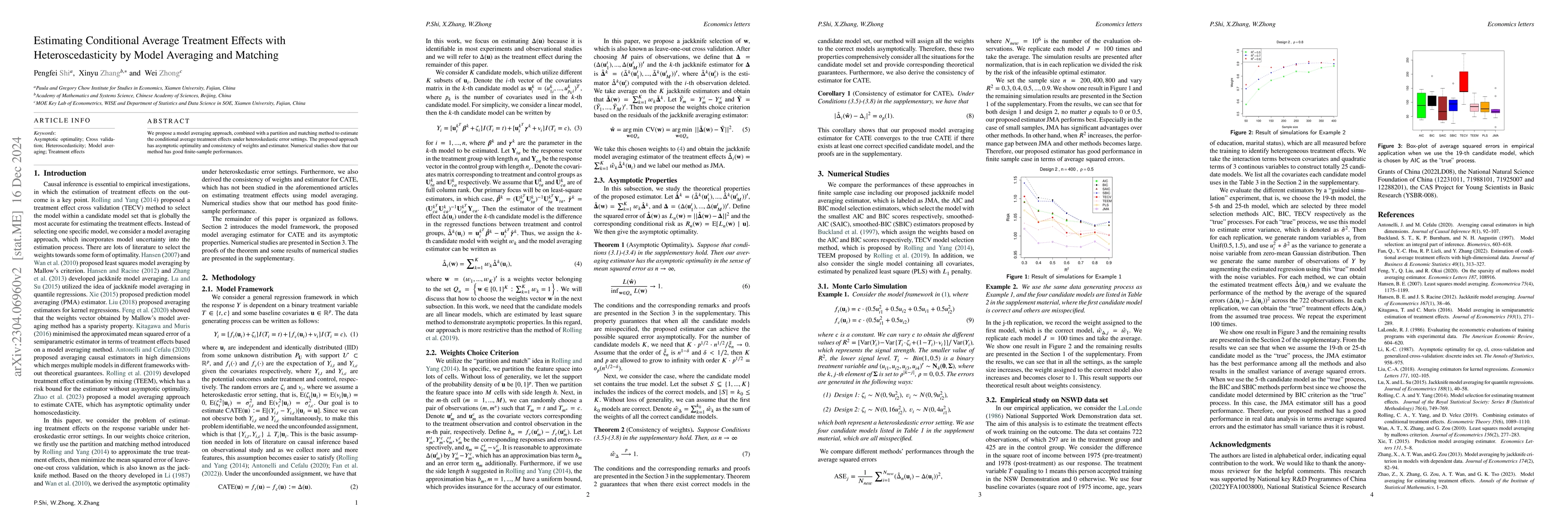 Thumbnail for Estimating Conditional Average Treatment Effects with Heteroscedasticity
  by Model Averaging and Matching