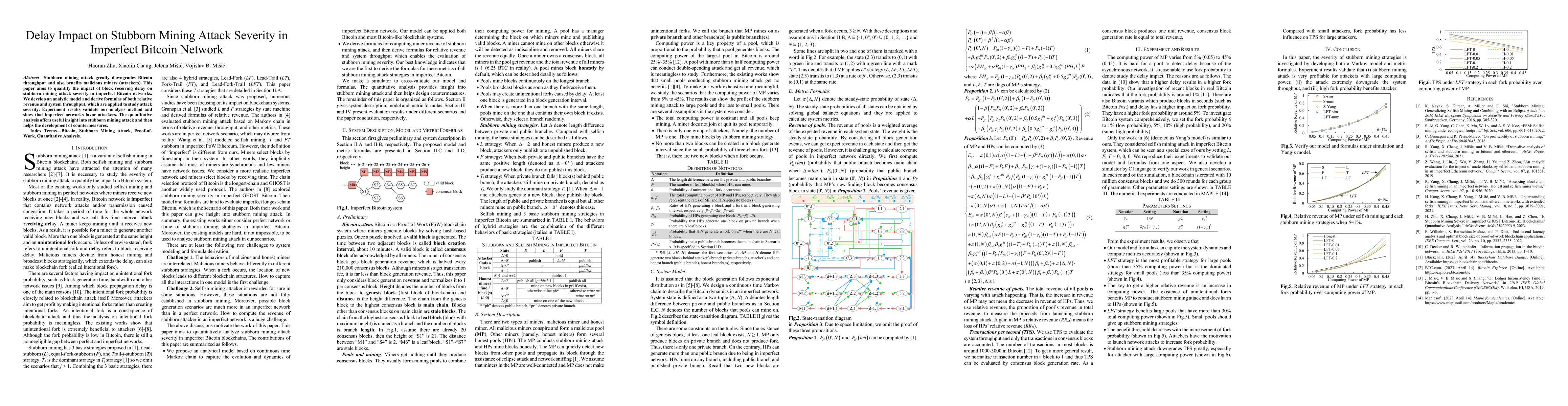 Thumbnail for Delay Impact on Stubborn Mining Attack Severity in Imperfect Bitcoin
  Network