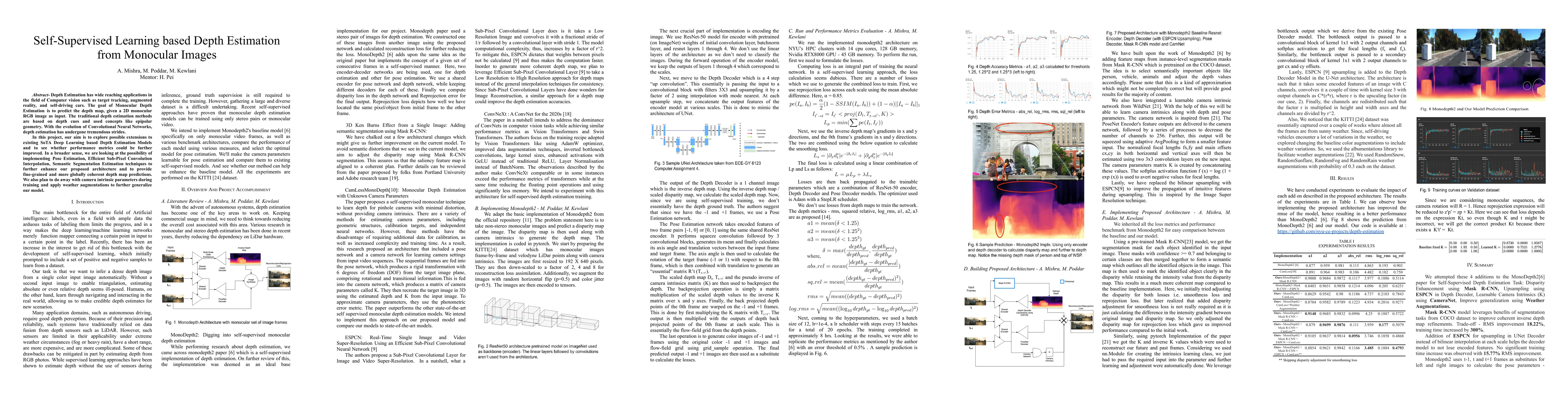 Thumbnail for Self-Supervised Learning based Depth Estimation from Monocular Images