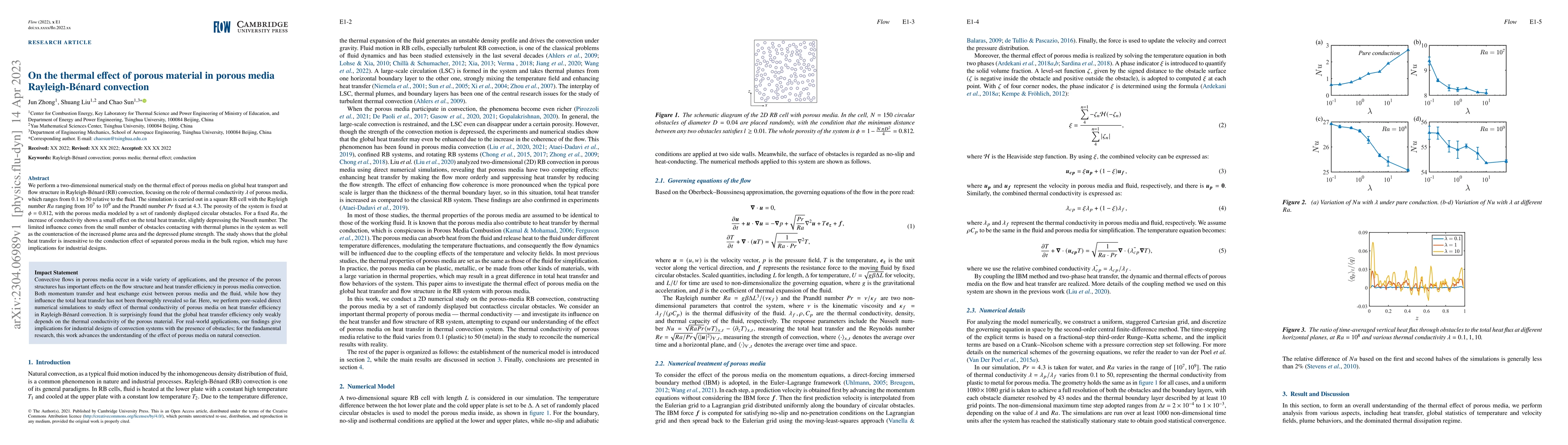Thumbnail for On the thermal effect of porous material in porous media
  Rayleigh-B\'enard convection
