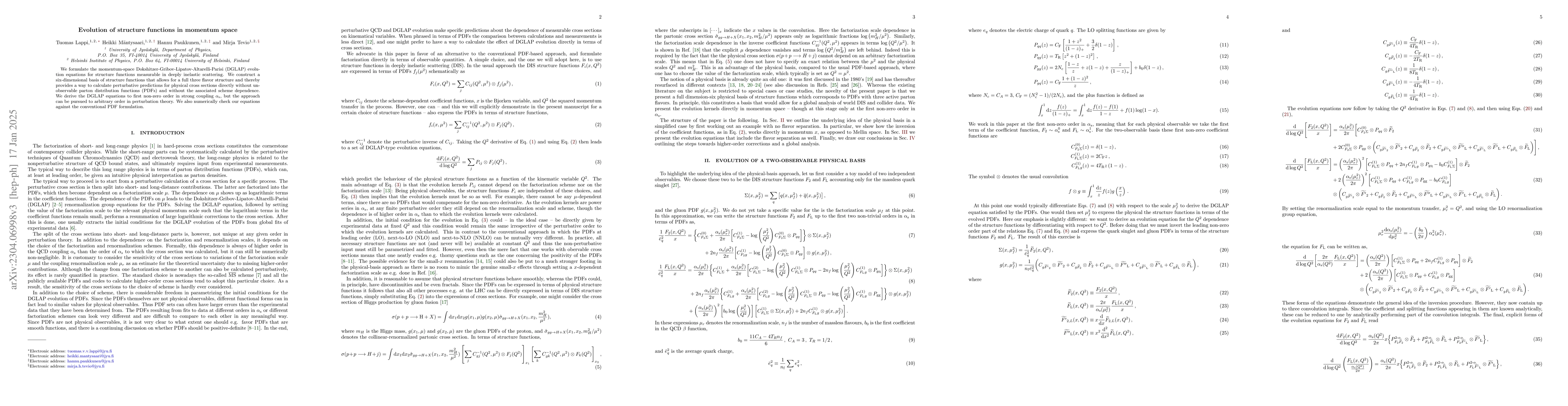 Thumbnail for Evolution of structure functions in momentum space