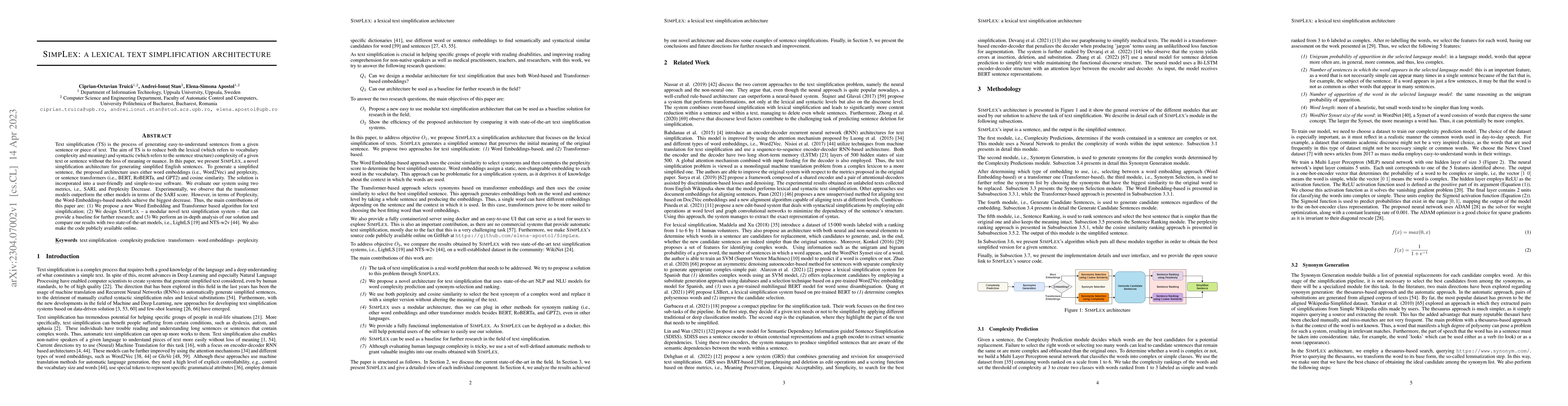 Thumbnail for SimpLex: a lexical text simplification architecture