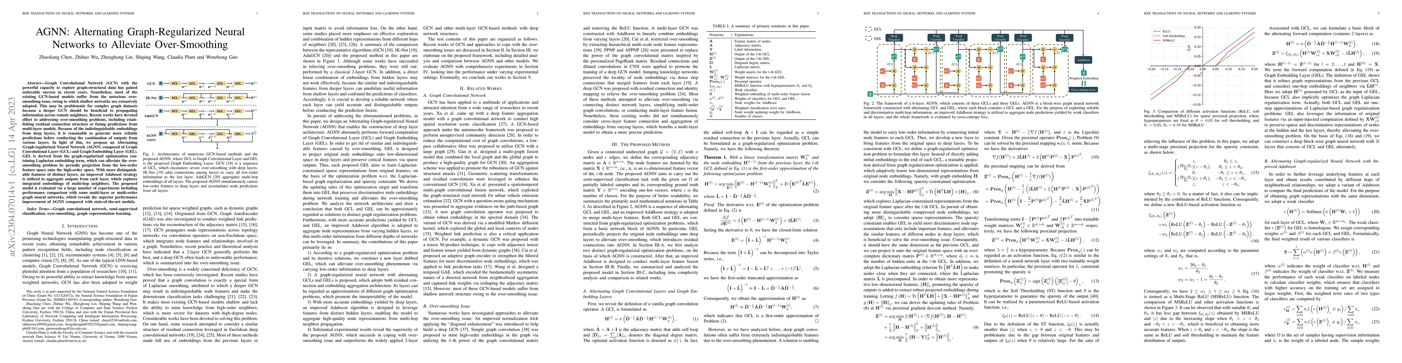 Thumbnail for AGNN: Alternating Graph-Regularized Neural Networks to Alleviate
  Over-Smoothing