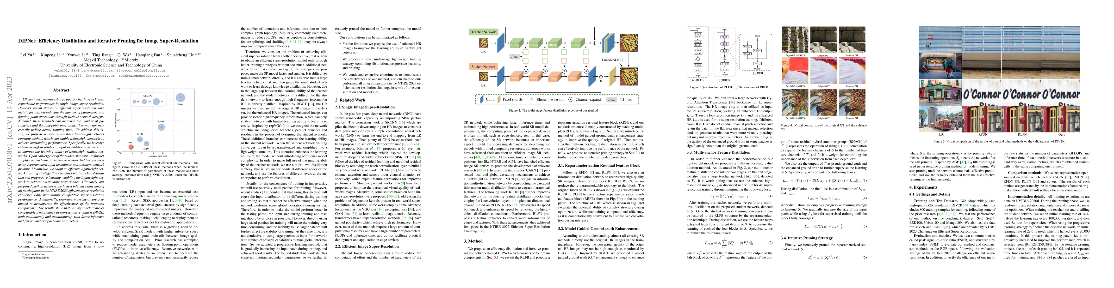 Thumbnail for DIPNet: Efficiency Distillation and Iterative Pruning for Image
  Super-Resolution