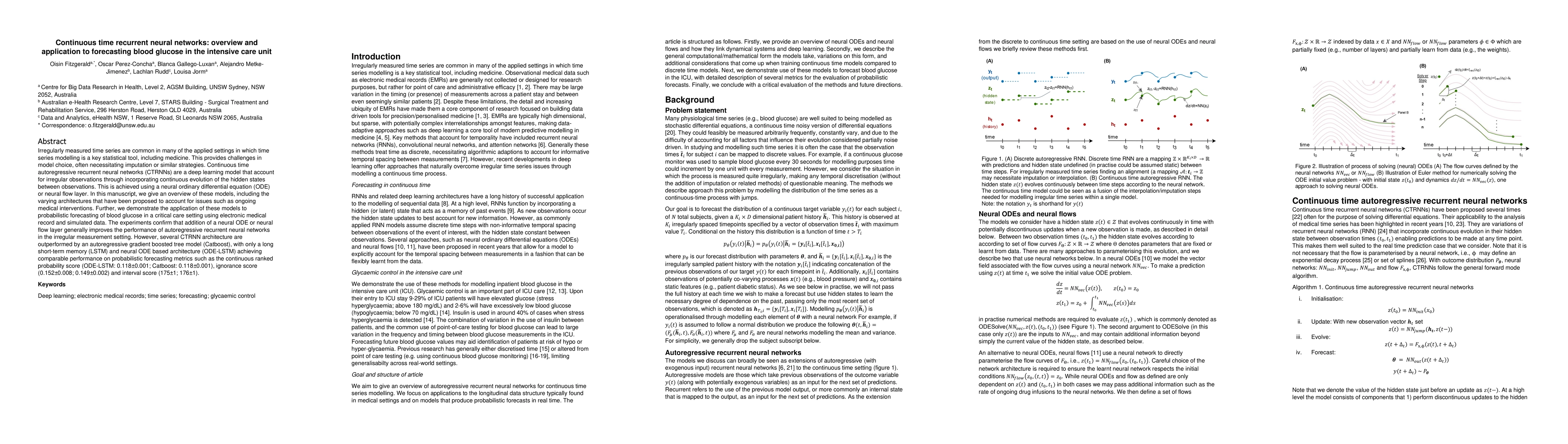 Thumbnail for Continuous time recurrent neural networks: overview and application to
  forecasting blood glucose in the intensive care unit