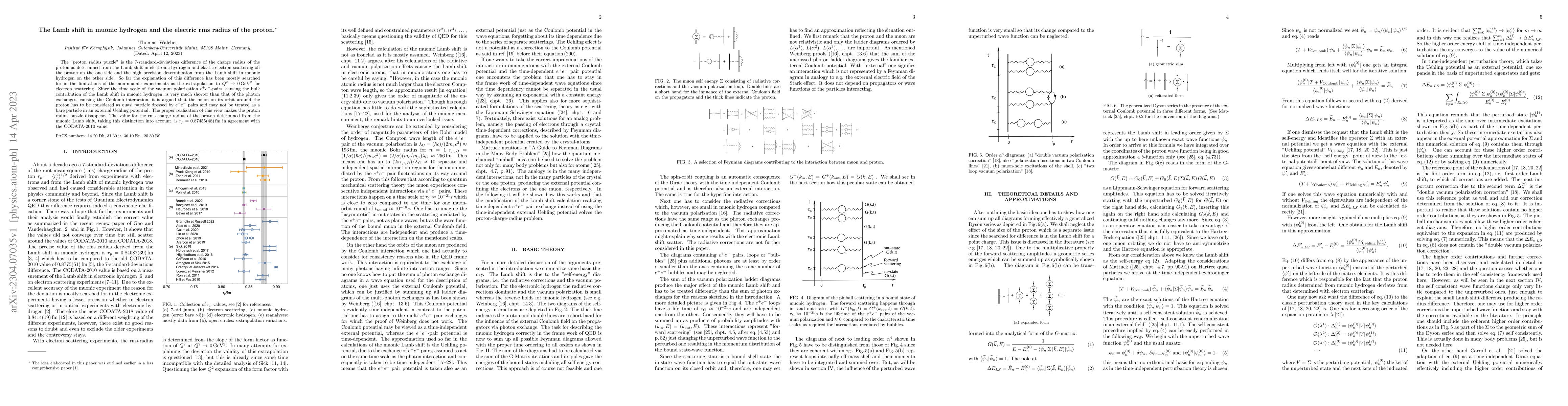 Thumbnail for The Lamb shift in muonic hydrogen and the electric rms radius of the
  proton