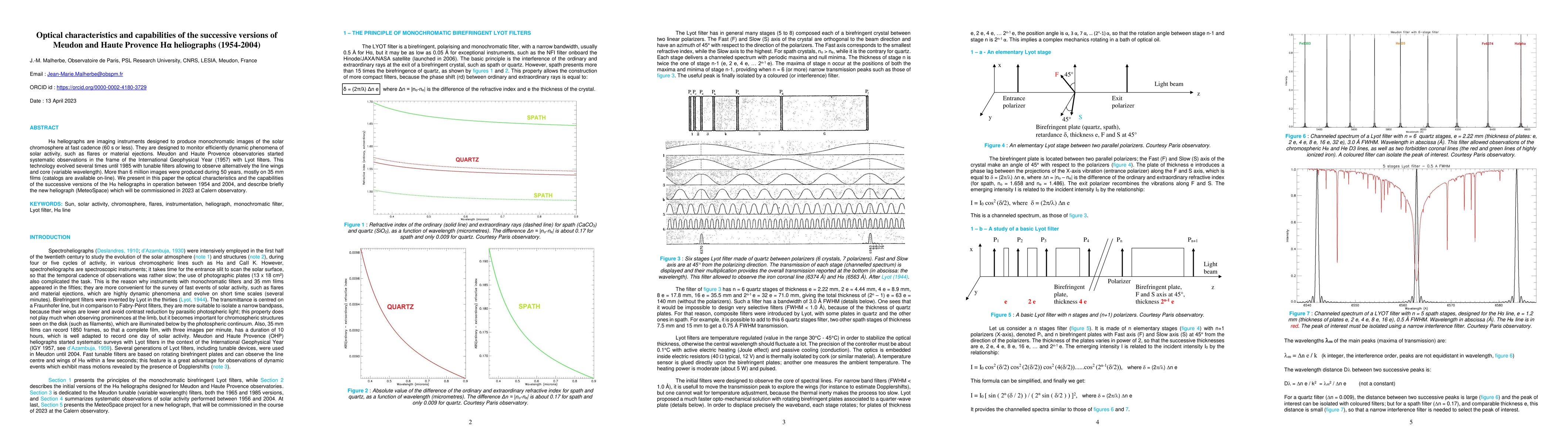 Thumbnail for Optical characteristics and capabilities of the successive versions of
  Meudon and Haute Provence H$\alpha$ heliographs (1954-2004)