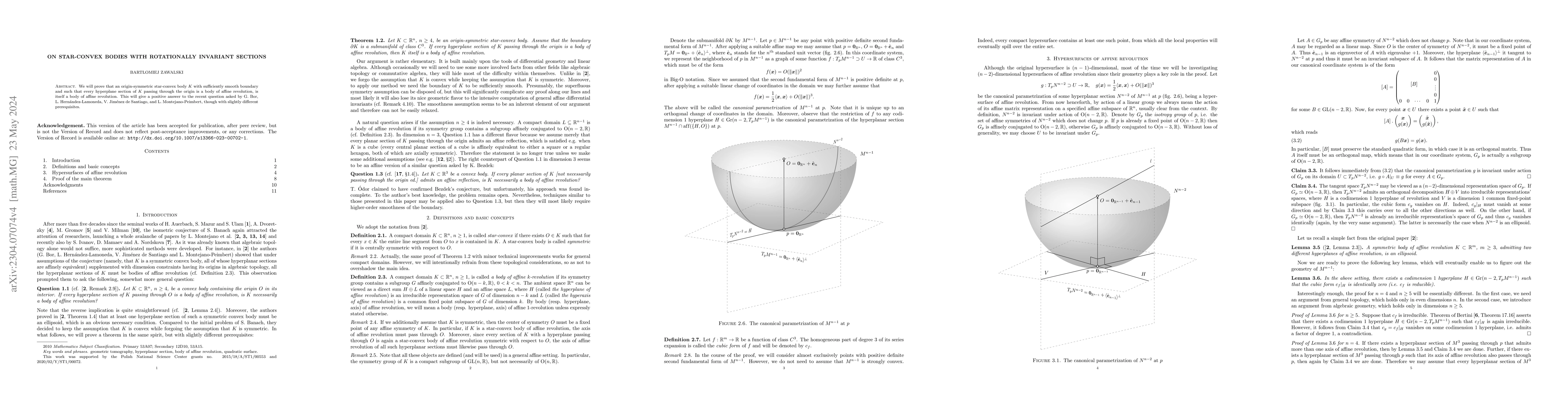 Thumbnail for On star-convex bodies with rotationally invariant sections