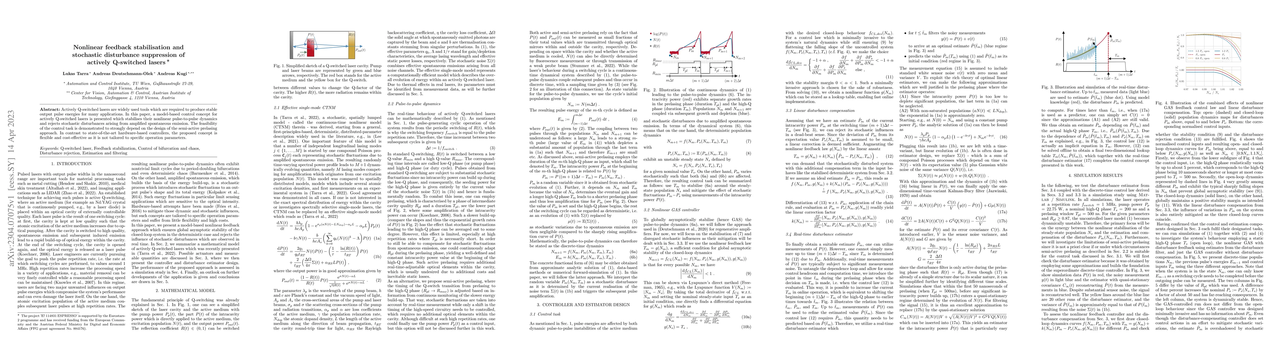 Thumbnail for Nonlinear feedback stabilisation and stochastic disturbance suppression
  of actively Q-switched lasers