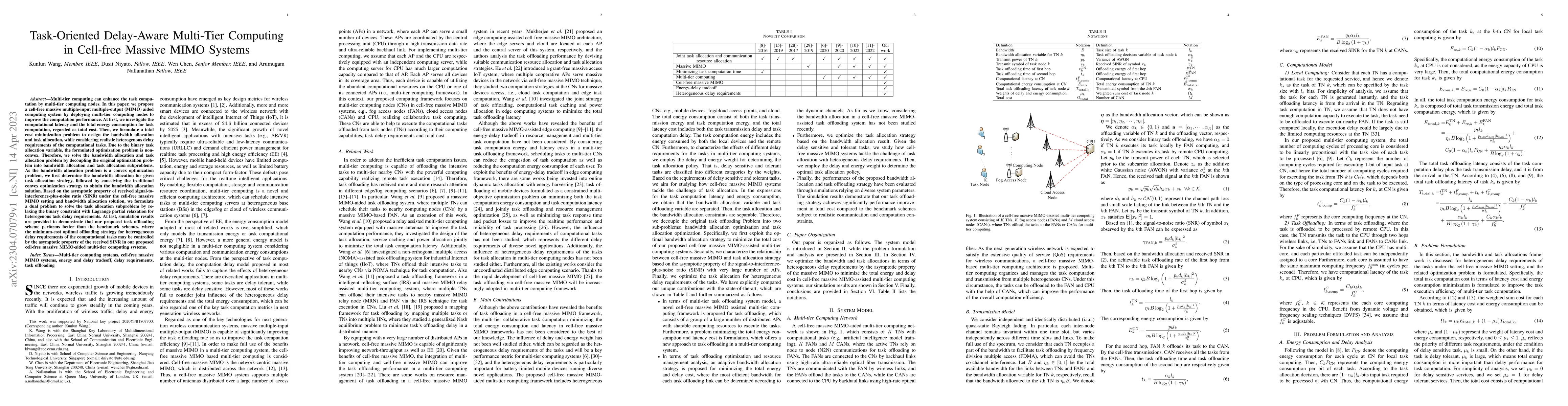 Thumbnail for Task-Oriented Delay-Aware Multi-Tier Computing in Cell-free Massive MIMO
  Systems