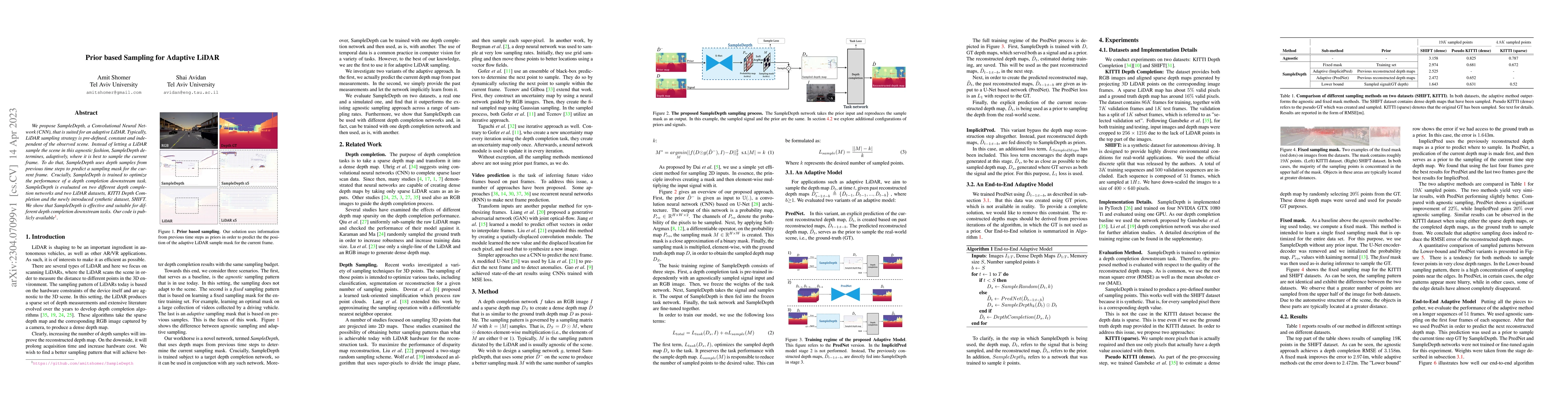 Thumbnail for Prior based Sampling for Adaptive LiDAR