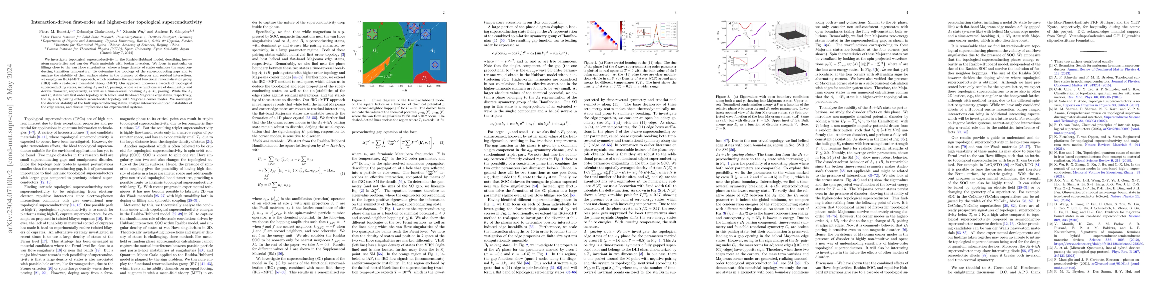 Thumbnail for Interaction-driven first-order and higher-order topological
  superconductivity