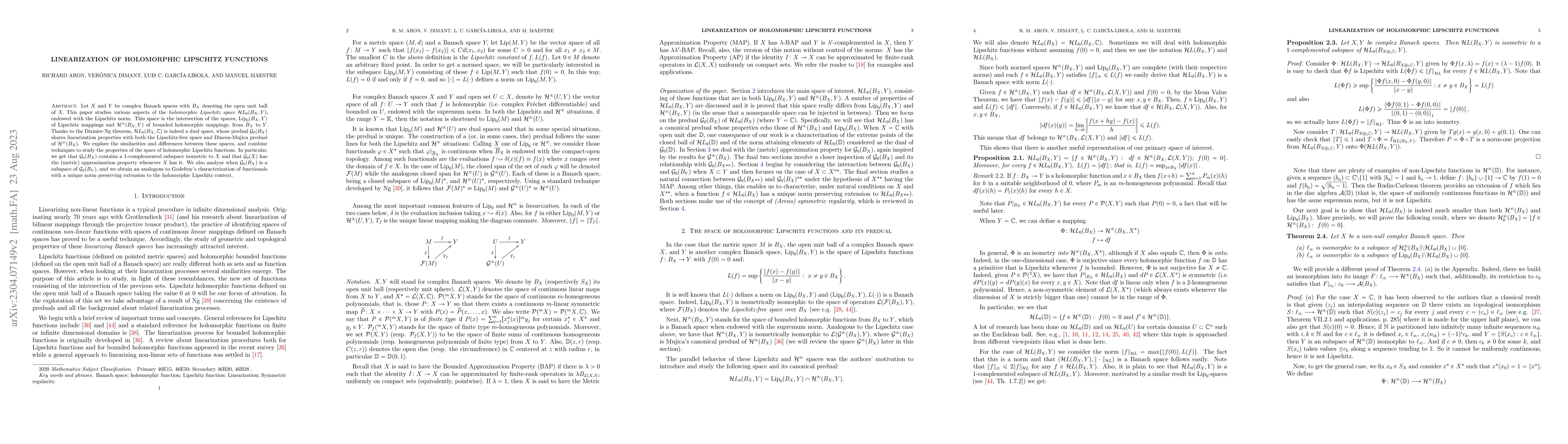 Thumbnail for Linearization of holomorphic Lipschitz functions