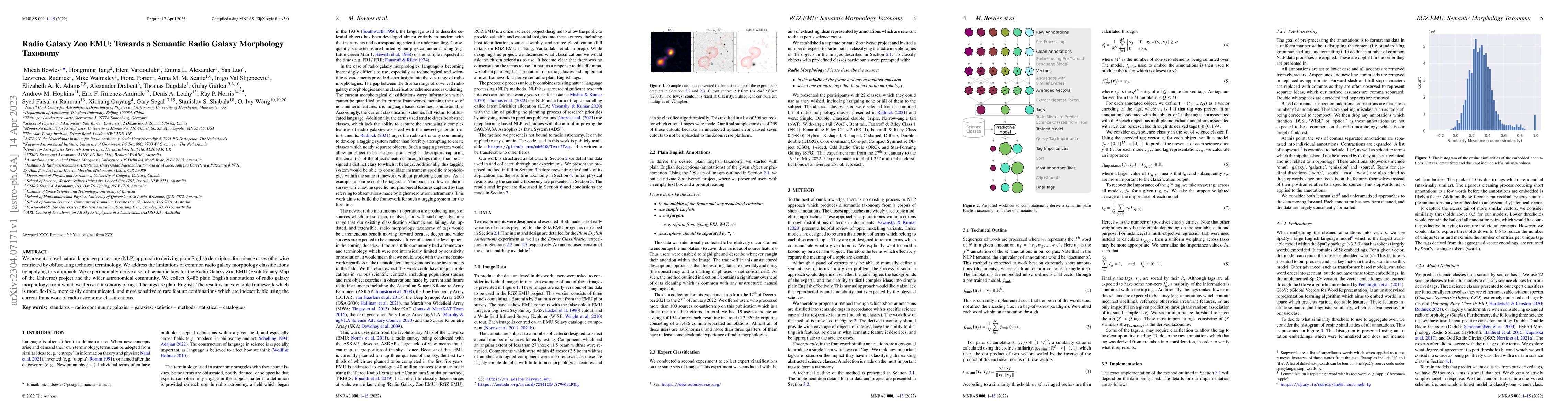 Thumbnail for Radio Galaxy Zoo EMU: Towards a Semantic Radio Galaxy Morphology
  Taxonomy
