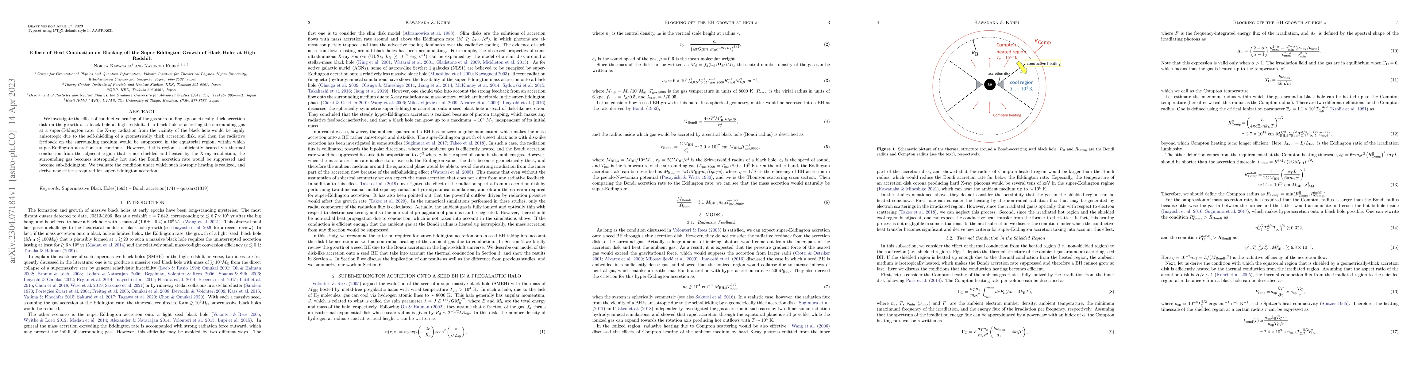 Thumbnail for Effects of Heat Conduction on Blocking off the Super-Eddington Growth of
  Black Holes at High Redshift