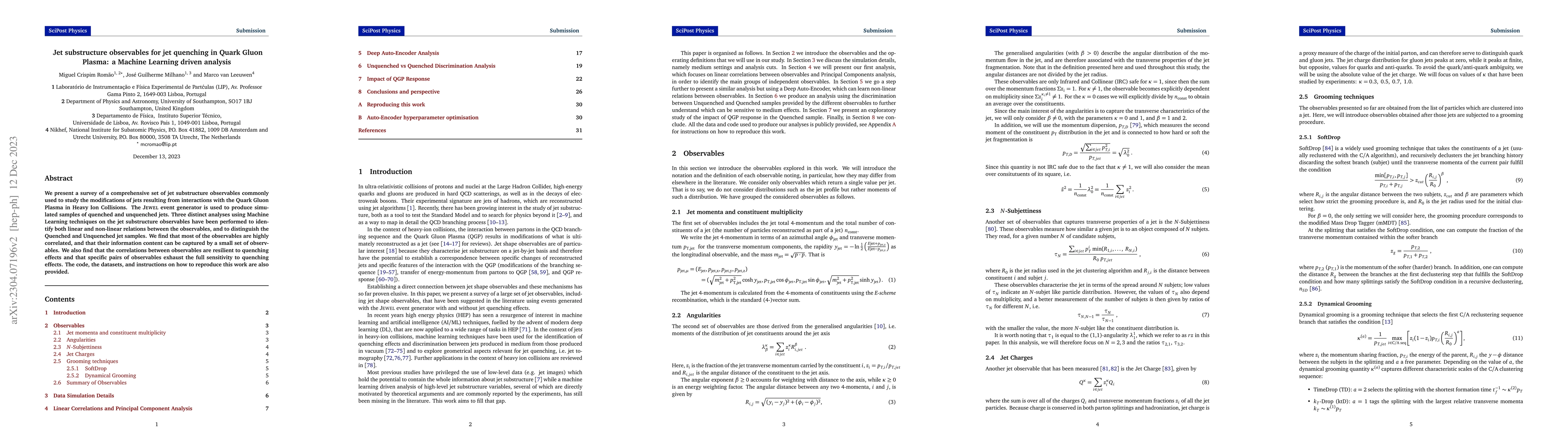Thumbnail for Jet substructure observables for jet quenching in Quark Gluon Plasma: a
  Machine Learning driven analysis