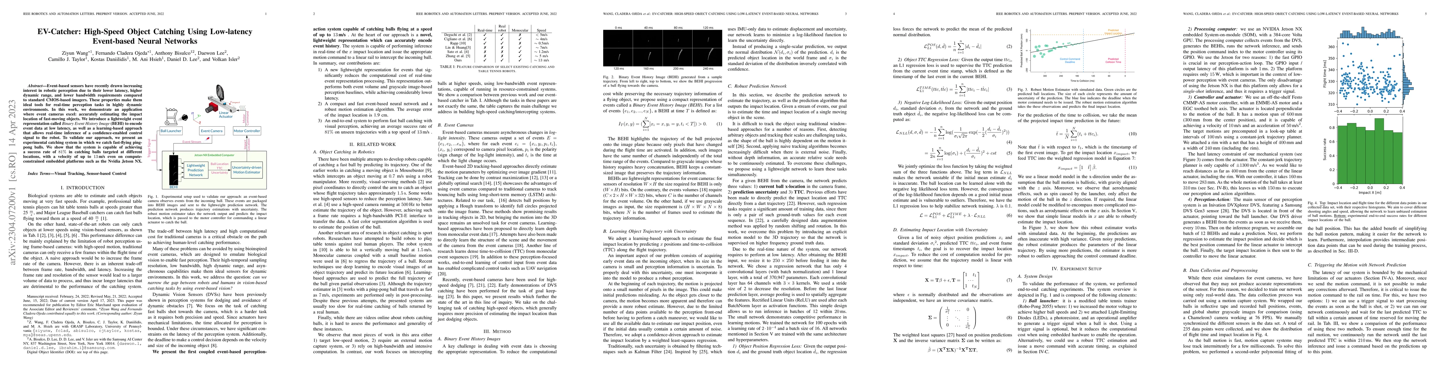 Thumbnail for EV-Catcher: High-Speed Object Catching Using Low-latency Event-based
  Neural Networks