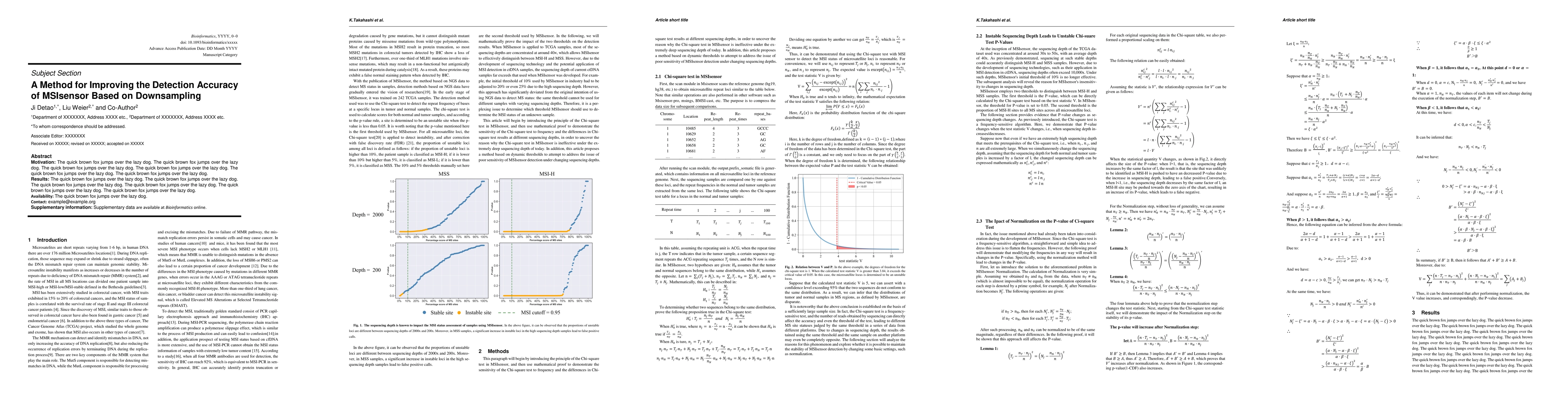 Thumbnail for A Method for Improving the Detection Accura-cy of MSIsensor Based on
  Downsampling