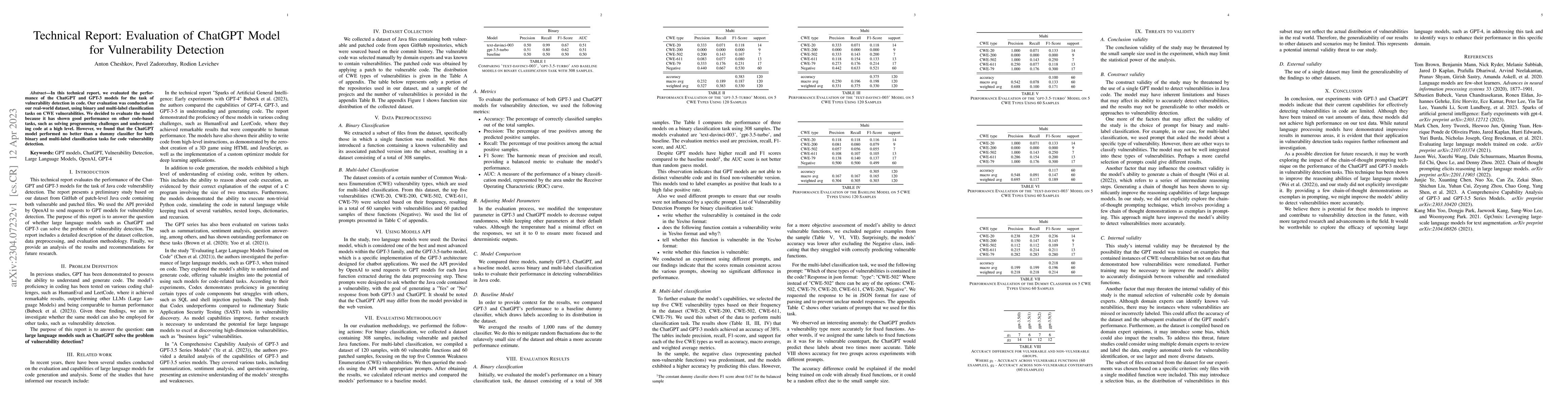 Thumbnail for Evaluation of ChatGPT Model for Vulnerability Detection