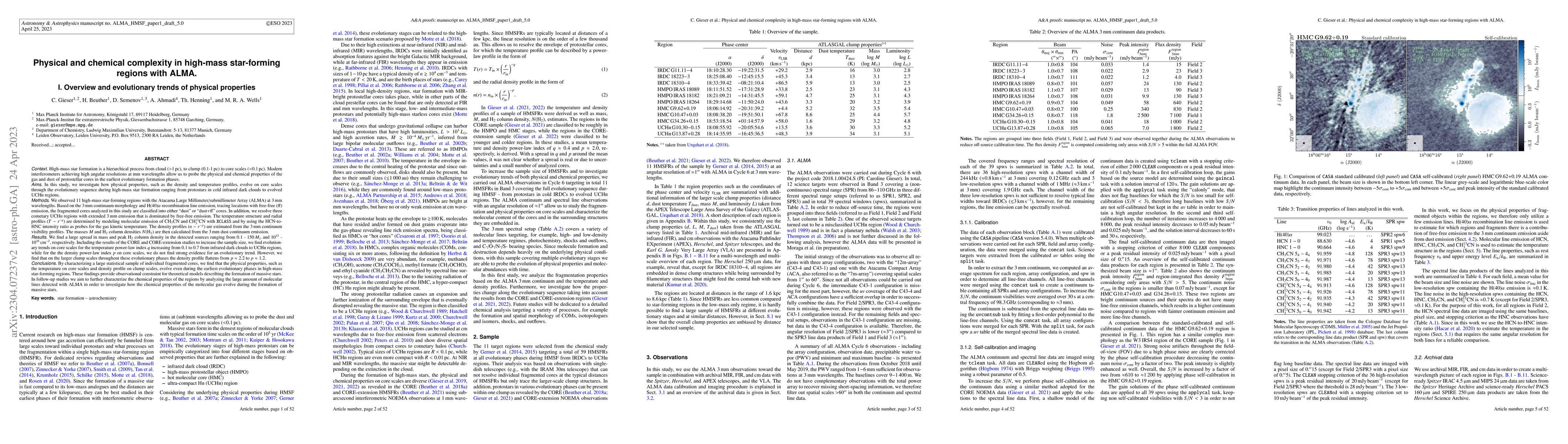 Thumbnail for Physical and chemical complexity in high-mass star-forming regions with
  ALMA. I. Overview and evolutionary trends of physical properties
