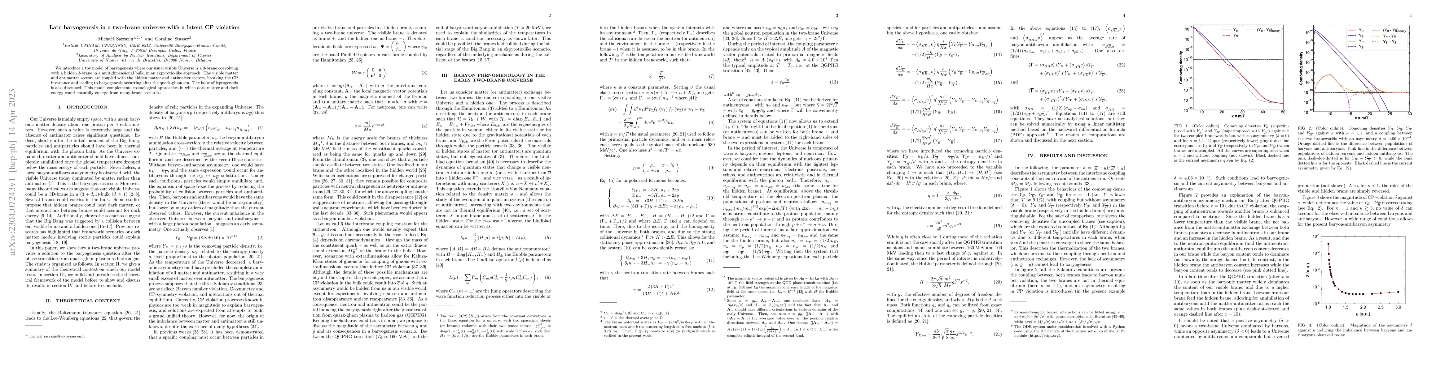 Thumbnail for Late baryogenesis in a two-brane universe with a latent C/CP violation