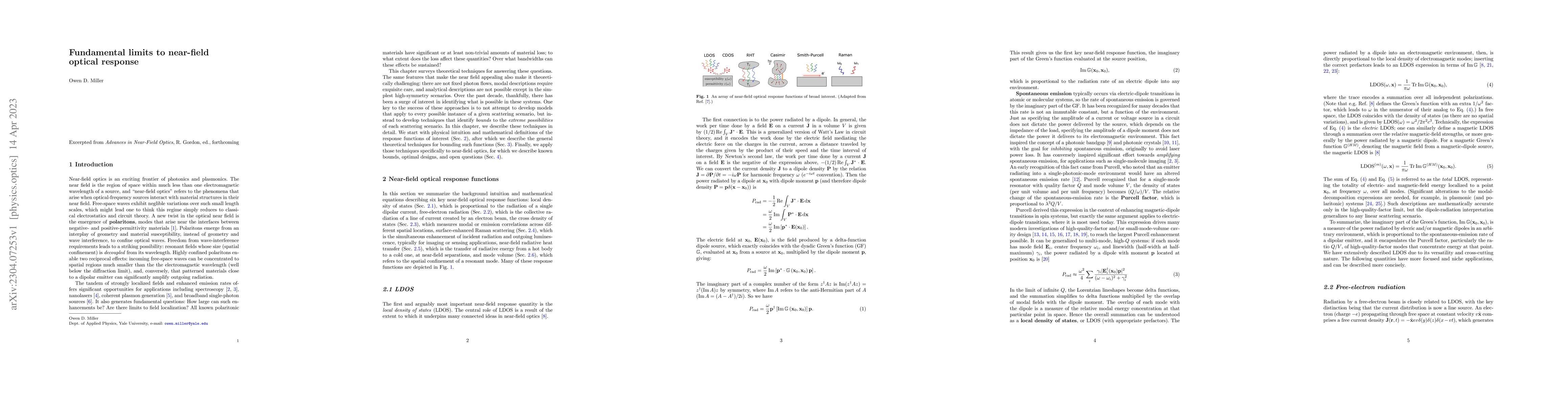 Thumbnail for Fundamental limits to near-field optical response