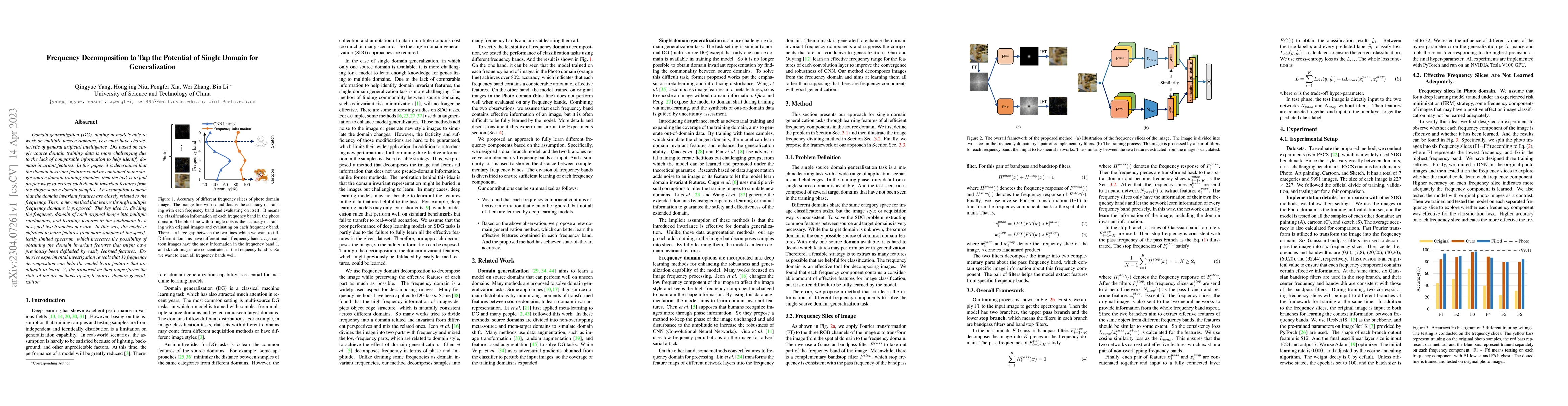 Thumbnail for Frequency Decomposition to Tap the Potential of Single Domain for
  Generalization