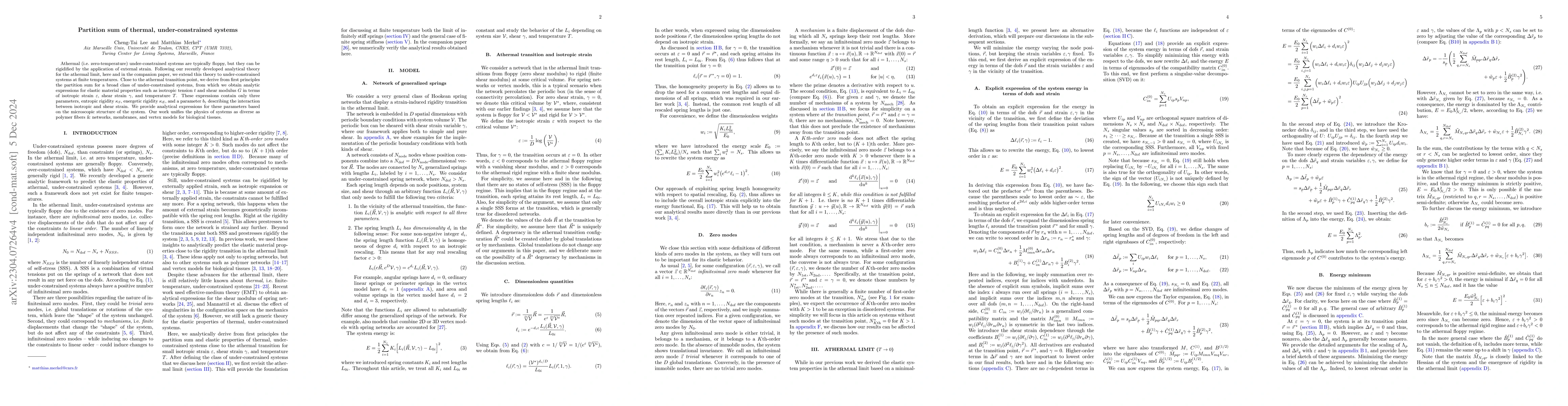 Thumbnail for Partition sum of thermal, under-constrained systems