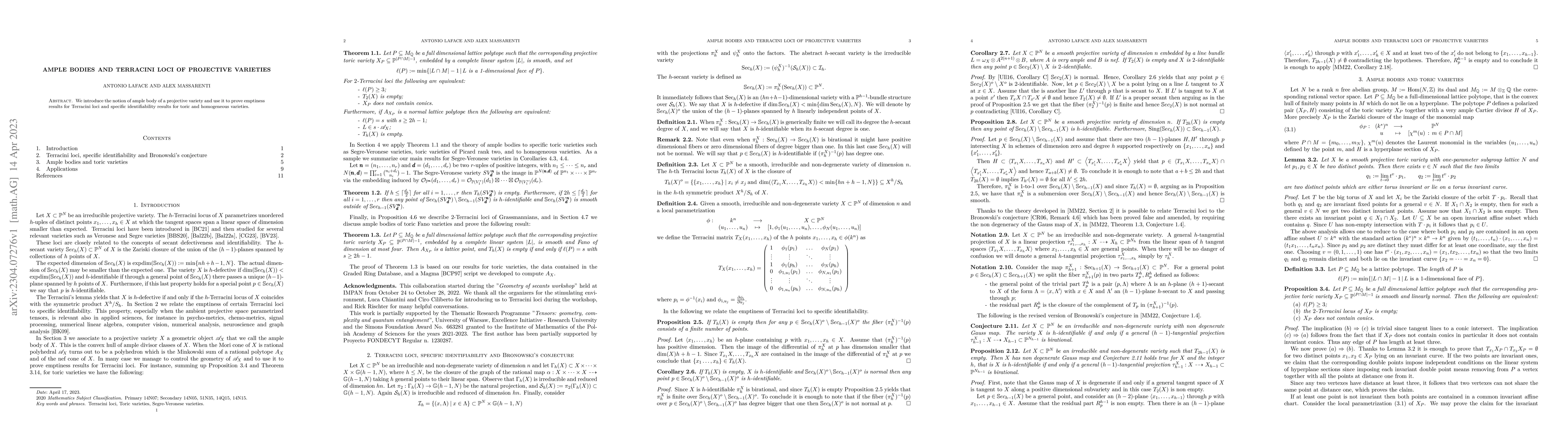 Thumbnail for Ample bodies and Terracini loci of projective varieties