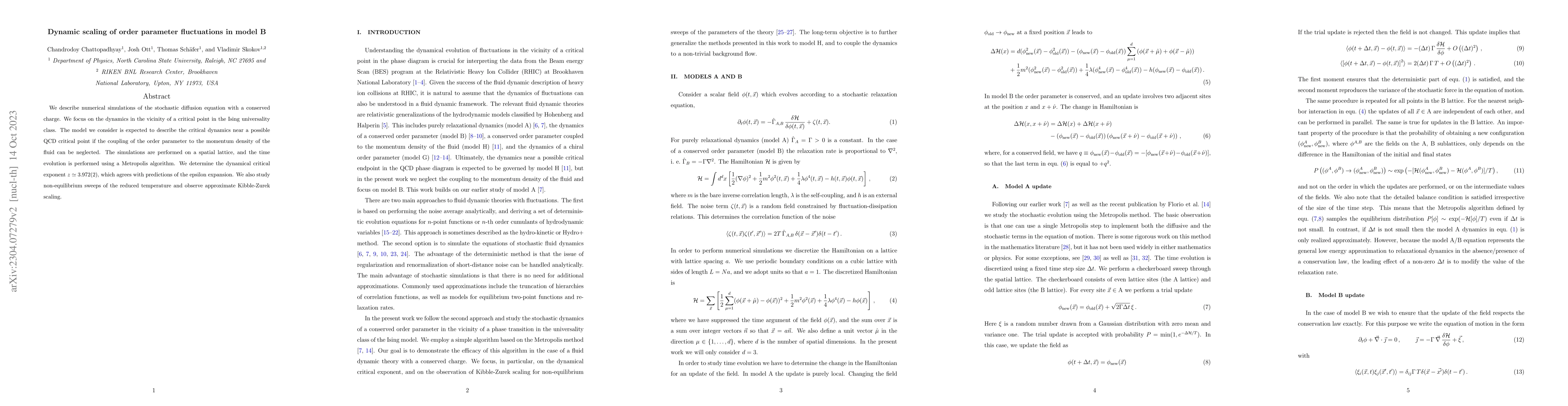 Thumbnail for Dynamic scaling of order parameter fluctuations in model B