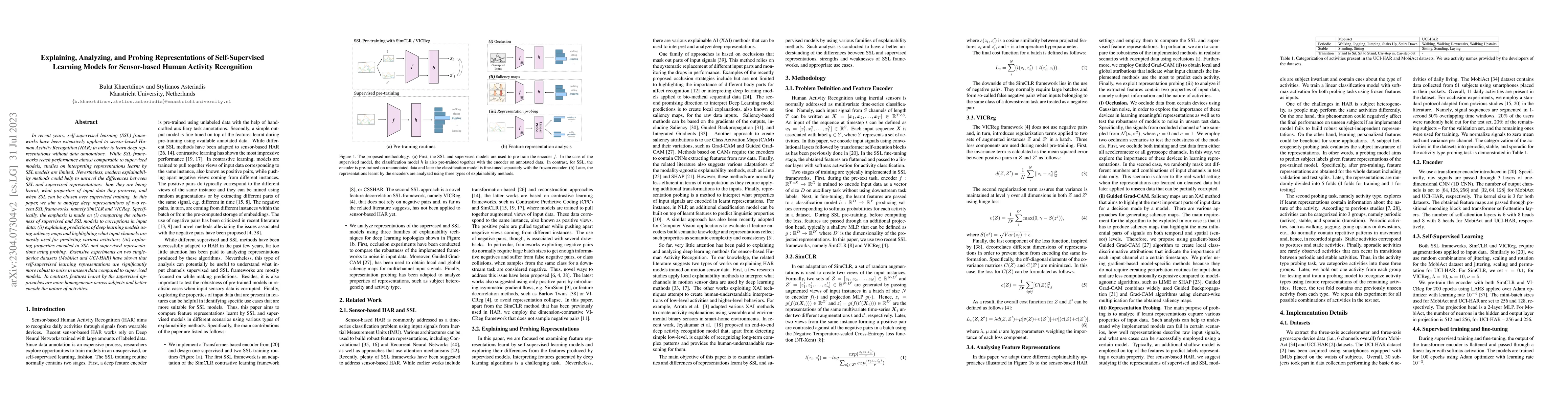 Thumbnail for Explaining, Analyzing, and Probing Representations of Self-Supervised
  Learning Models for Sensor-based Human Activity Recognition