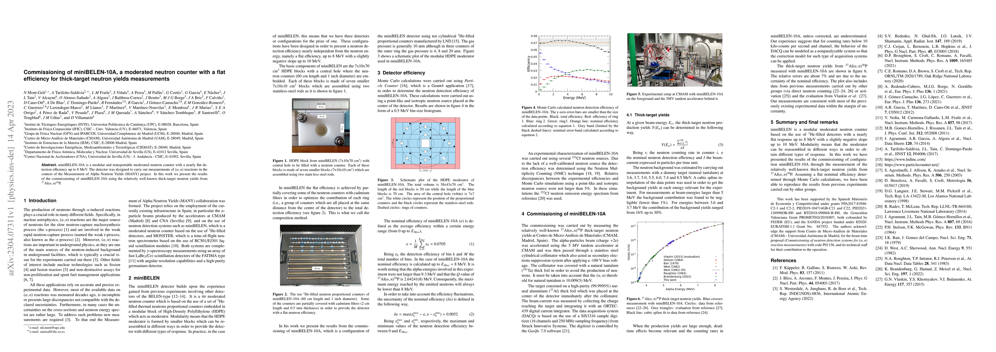 Thumbnail for Commissioning of miniBELEN-10A, a moderated neutron counter with a flat
  efficiency for thick-target neutron yields measurements