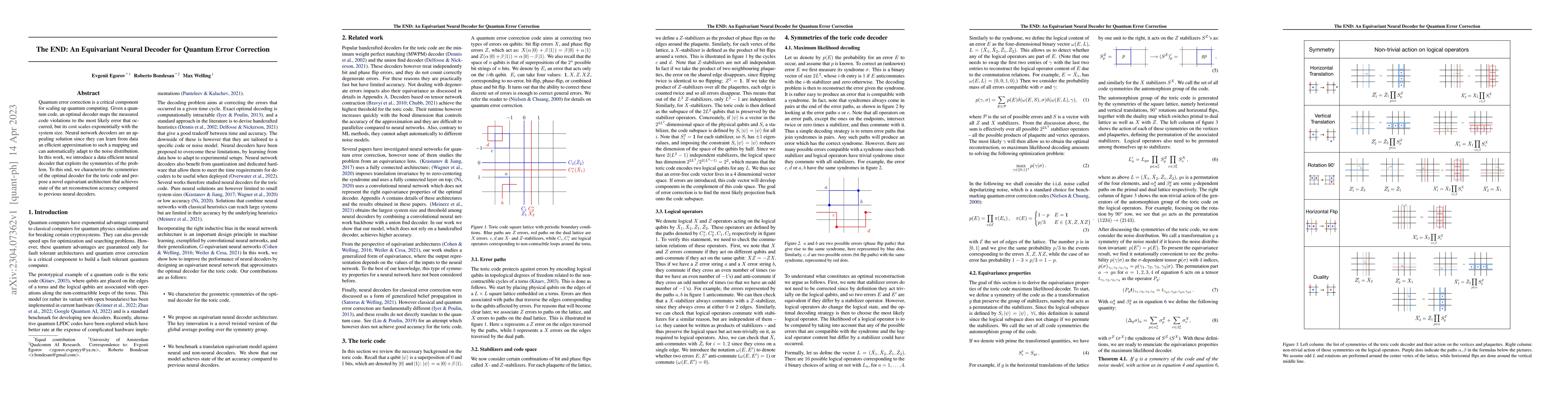 Thumbnail for The END: An Equivariant Neural Decoder for Quantum Error Correction