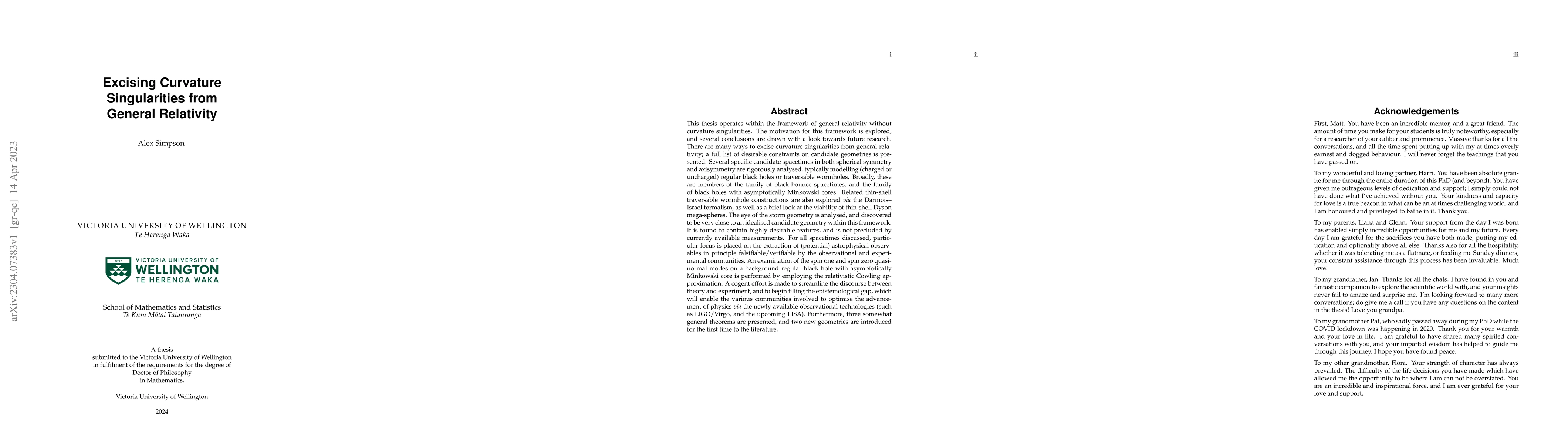 Thumbnail for Excising Curvature Singularities from General Relativity