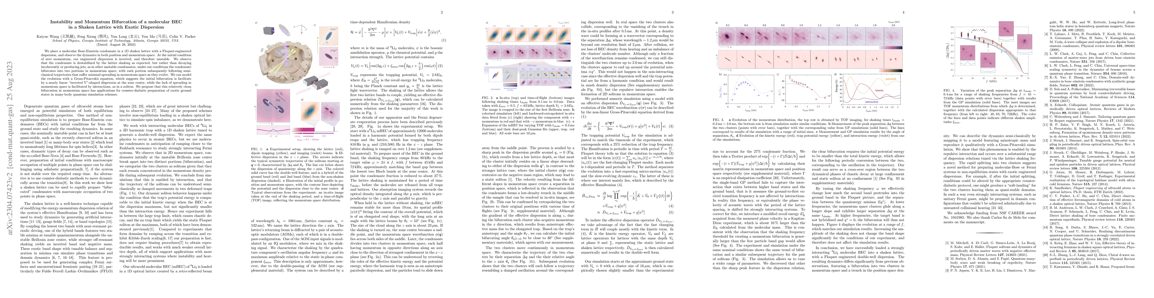 Thumbnail for Instability and Momentum Bifurcation of molecular BEC in Exotic
  Dispersion with Shaken Lattice