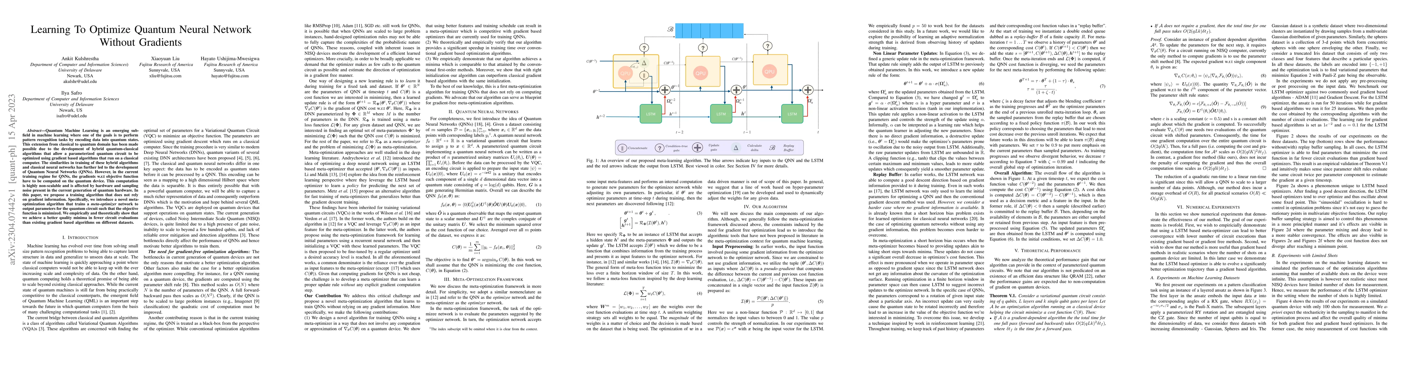 Thumbnail for Learning To Optimize Quantum Neural Network Without Gradients