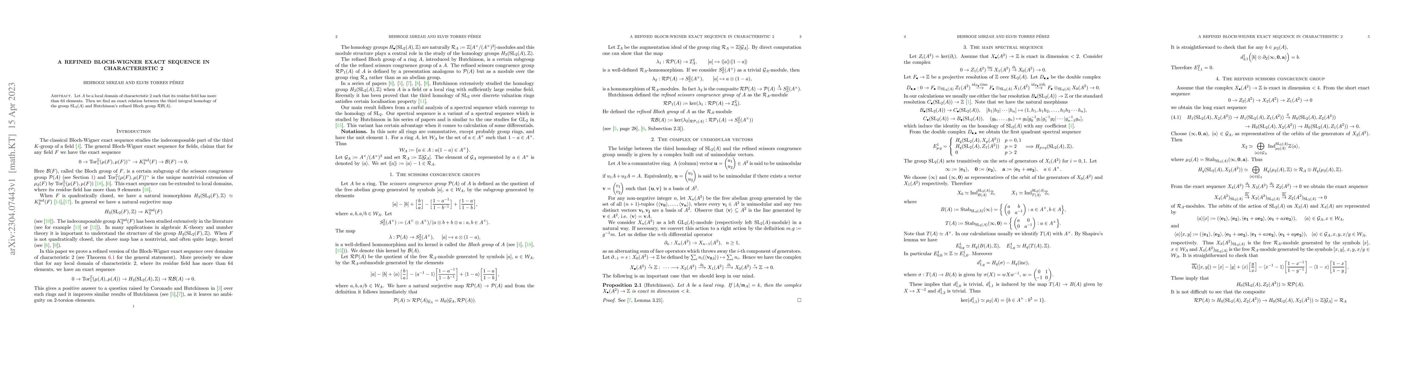 Thumbnail for A refined Bloch-Wigner exact sequence in characteristic 2