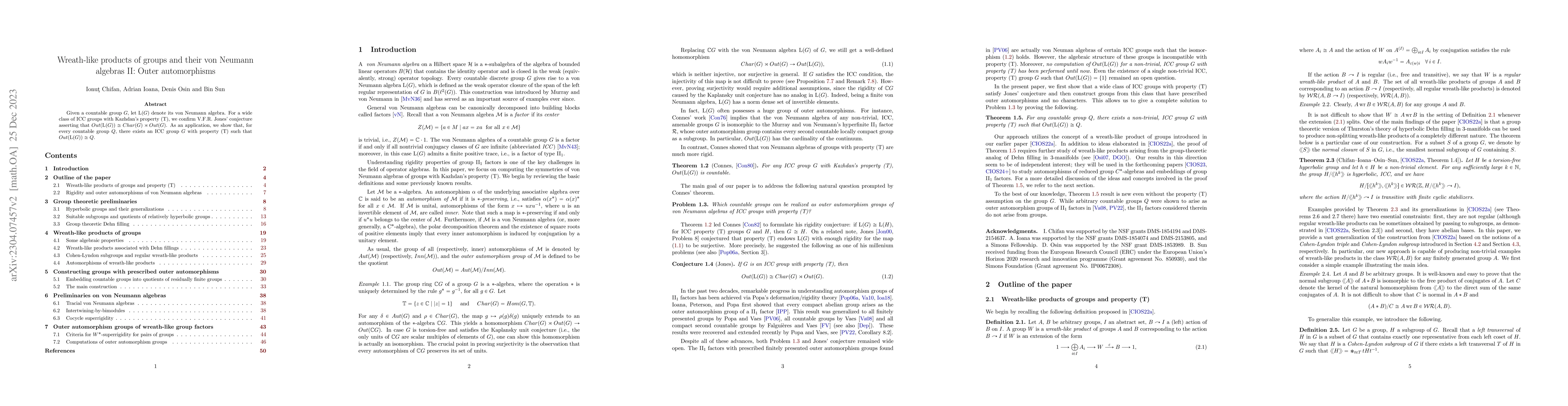 Thumbnail for Wreath-like products of groups and their von Neumann algebras II: Outer
  automorphisms