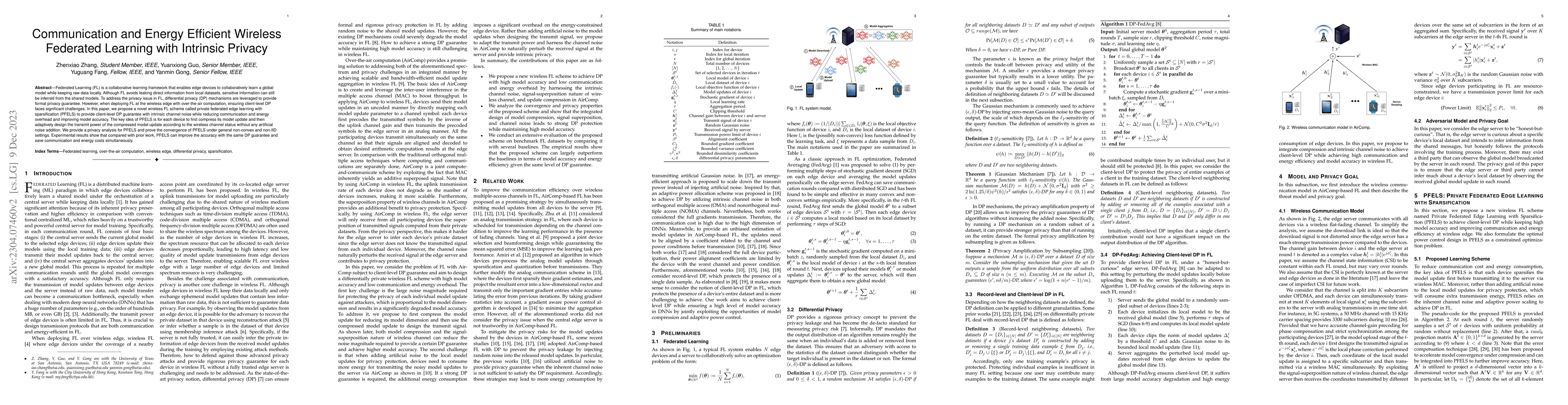 Thumbnail for Communication and Energy Efficient Wireless Federated Learning with
  Intrinsic Privacy