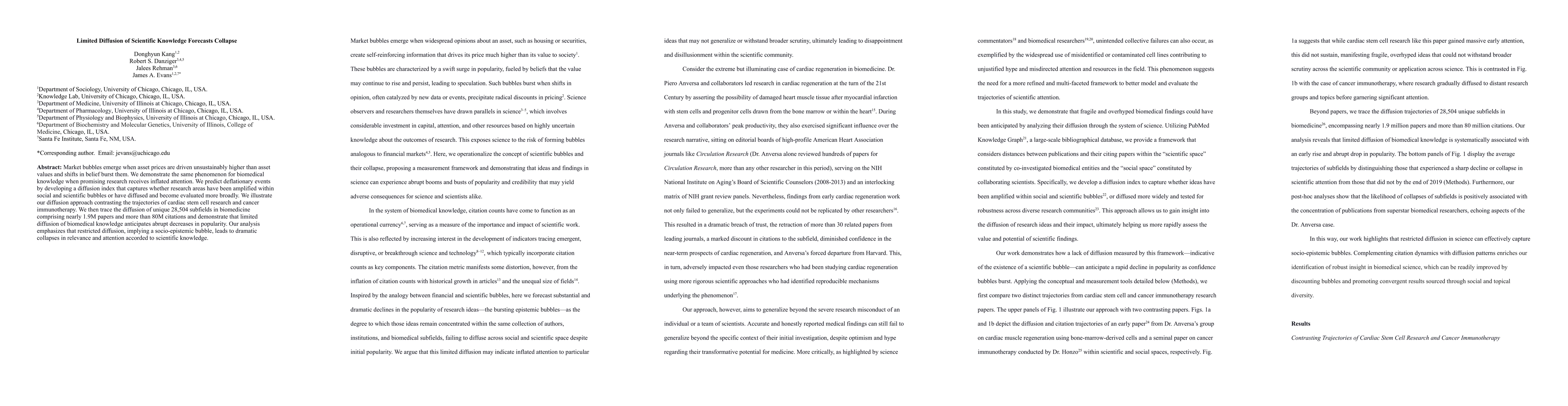 Thumbnail for Limited Diffusion of Scientific Knowledge Forecasts Collapse