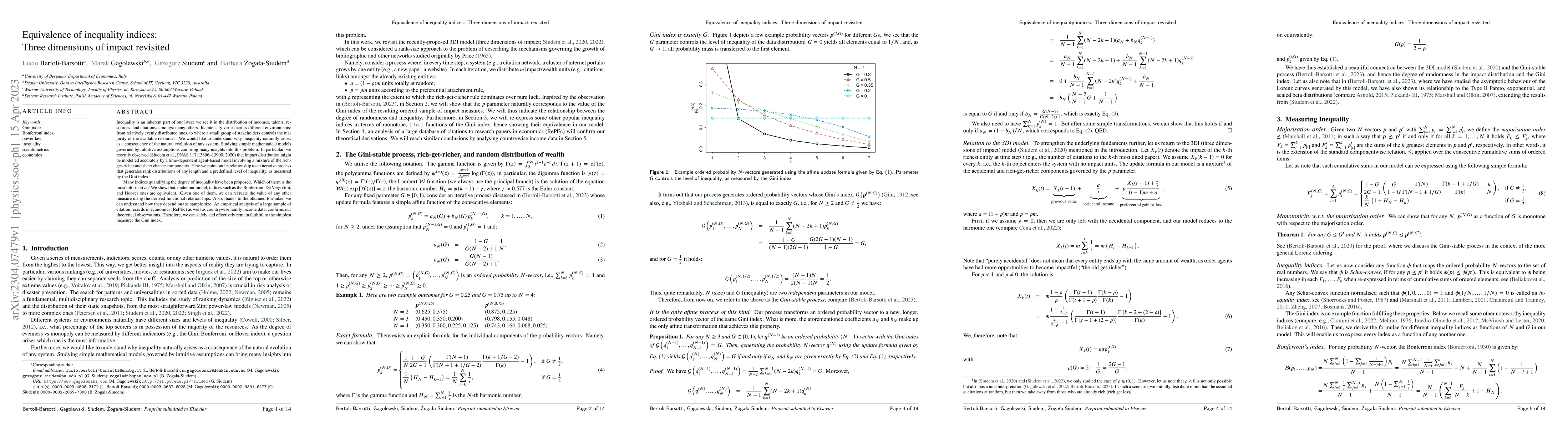 Thumbnail for Equivalence of inequality indices: Three dimensions of impact revisited