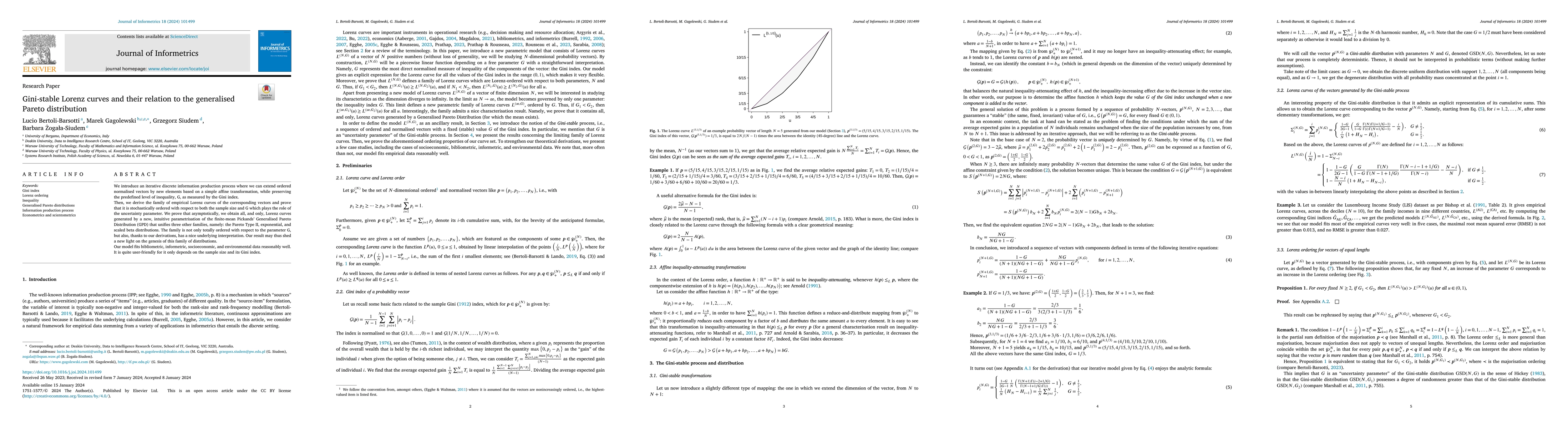 Thumbnail for Gini-stable Lorenz curves and their relation to the generalised Pareto
  distribution