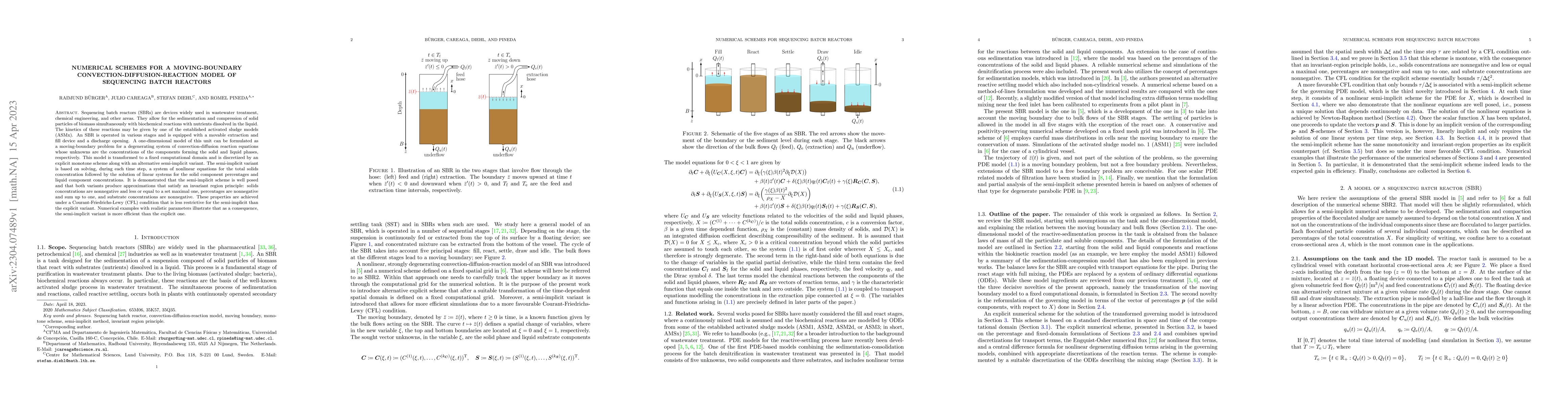 Thumbnail for Numerical schemes for a moving-boundary convection-diffusion-reaction
  model of sequencing batch reactors