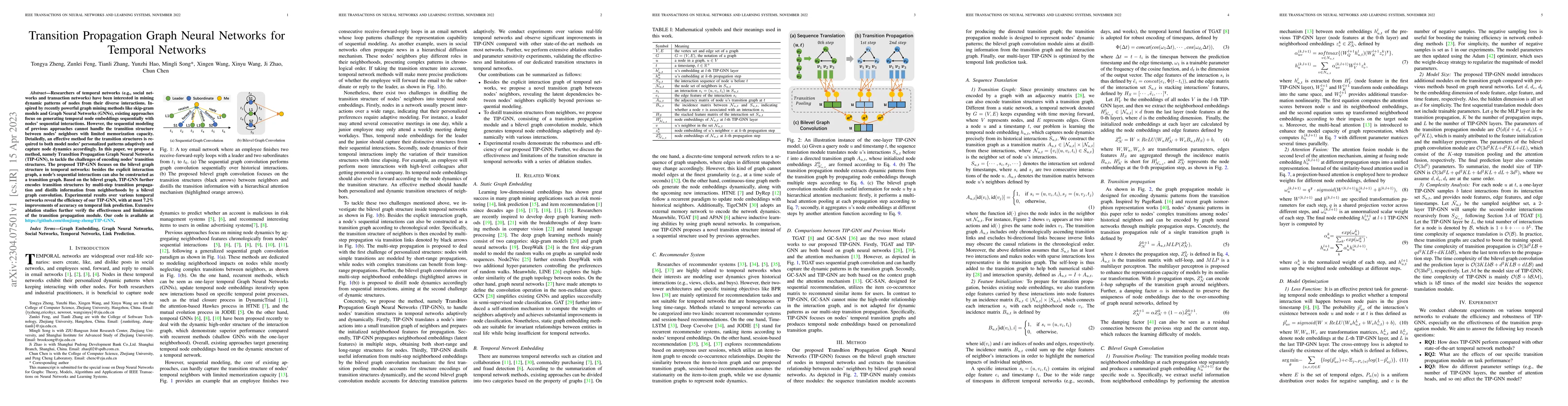 Thumbnail for Transition Propagation Graph Neural Networks for Temporal Networks