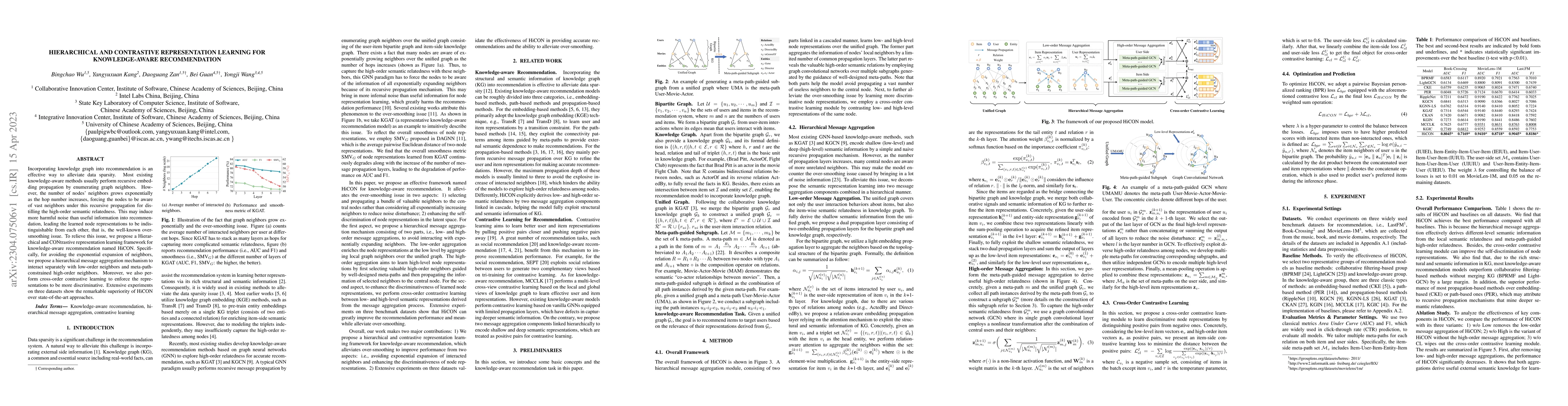Thumbnail for Hierarchical and Contrastive Representation Learning for Knowledge-aware
  Recommendation