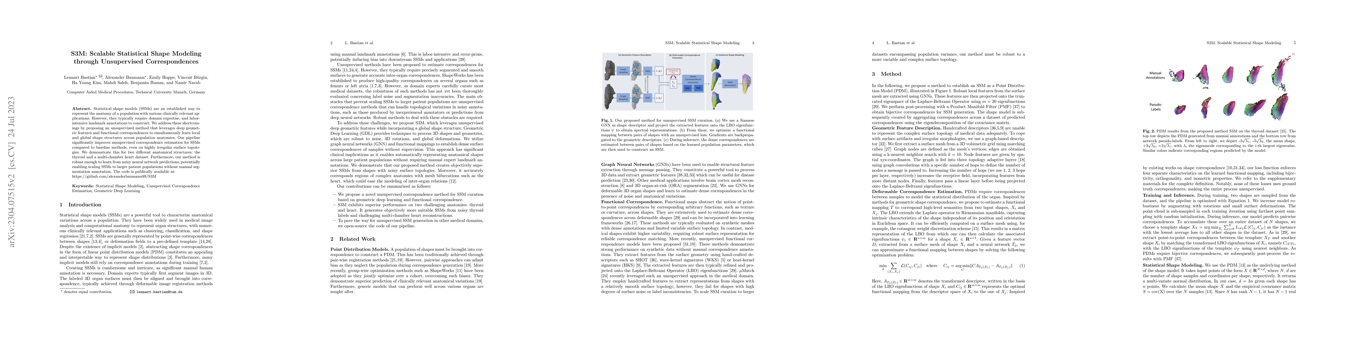 Thumbnail for S3M: Scalable Statistical Shape Modeling through Unsupervised
  Correspondences