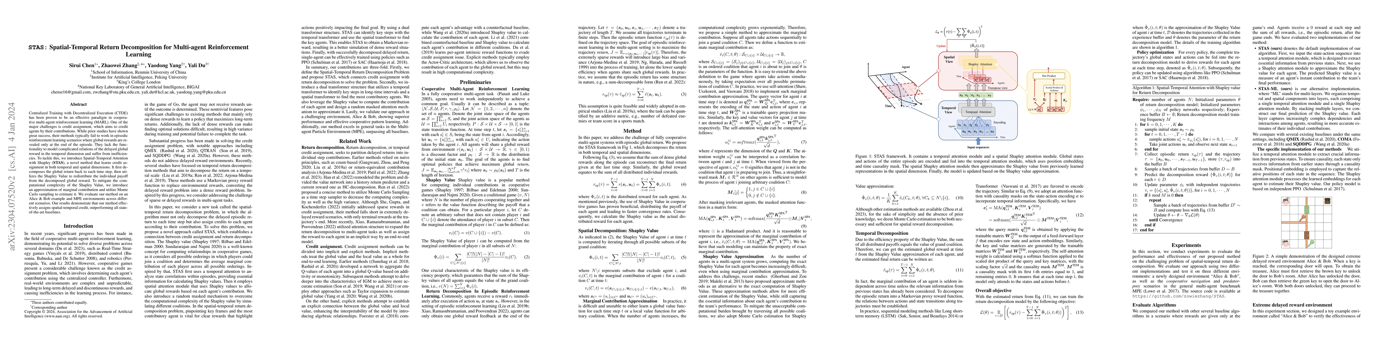 Thumbnail for STAS: Spatial-Temporal Return Decomposition for Multi-agent
  Reinforcement Learning