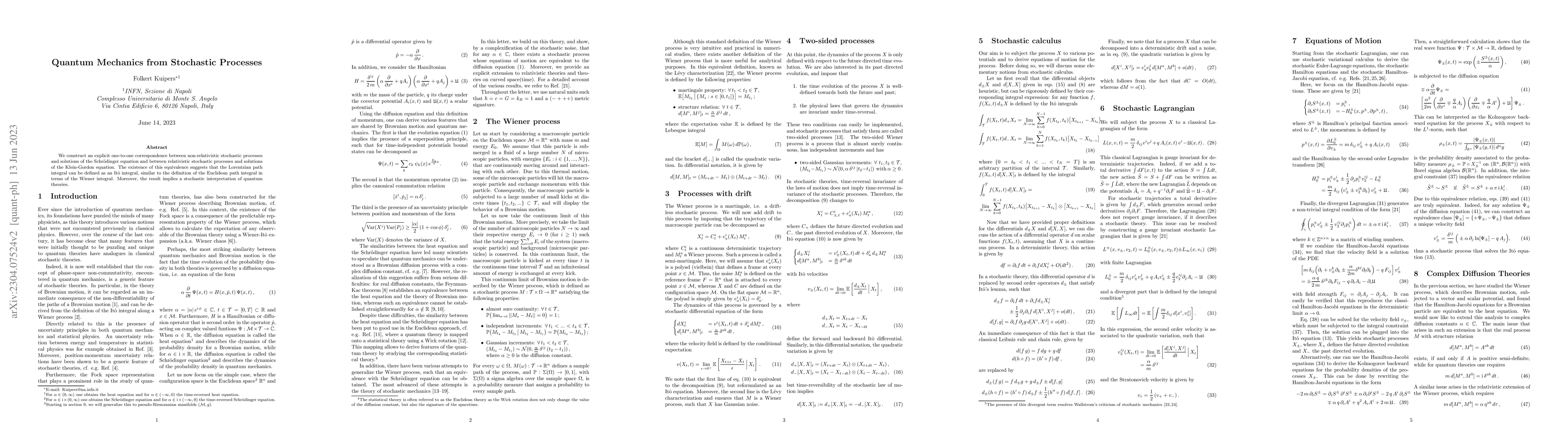 Thumbnail for Quantum Mechanics from Stochastic Processes